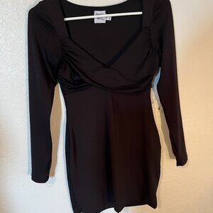 Jailen Long Sleeve Mini Dress Black Princess Polly